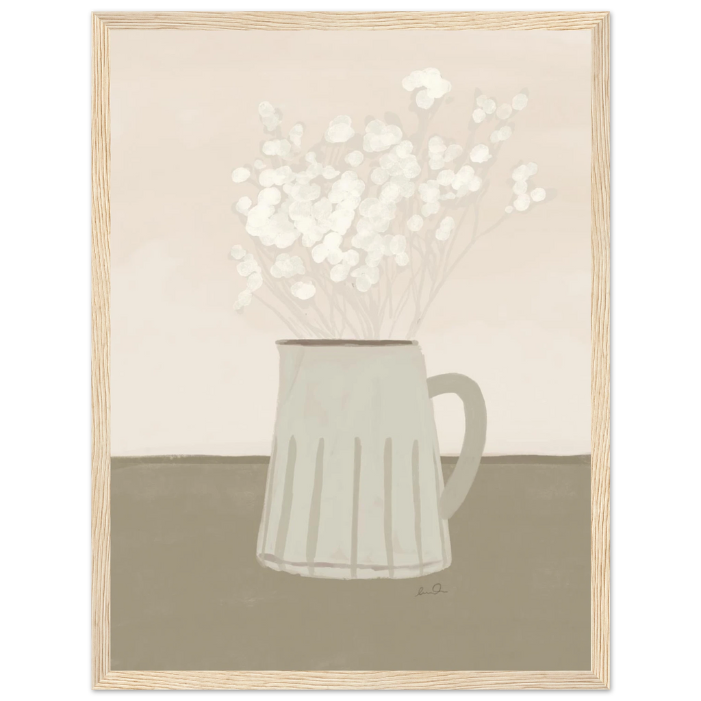 Bouquet de petites fleurs blanches, affiche illustrée d'Émilie J. Ouellet encadrée – visuel 7