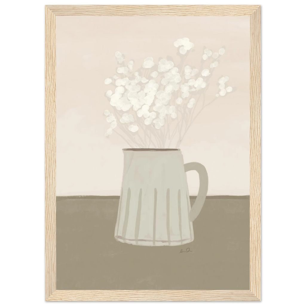 Bouquet de petites fleurs blanches, affiche illustrée d'Émilie J. Ouellet encadrée – visuel 8