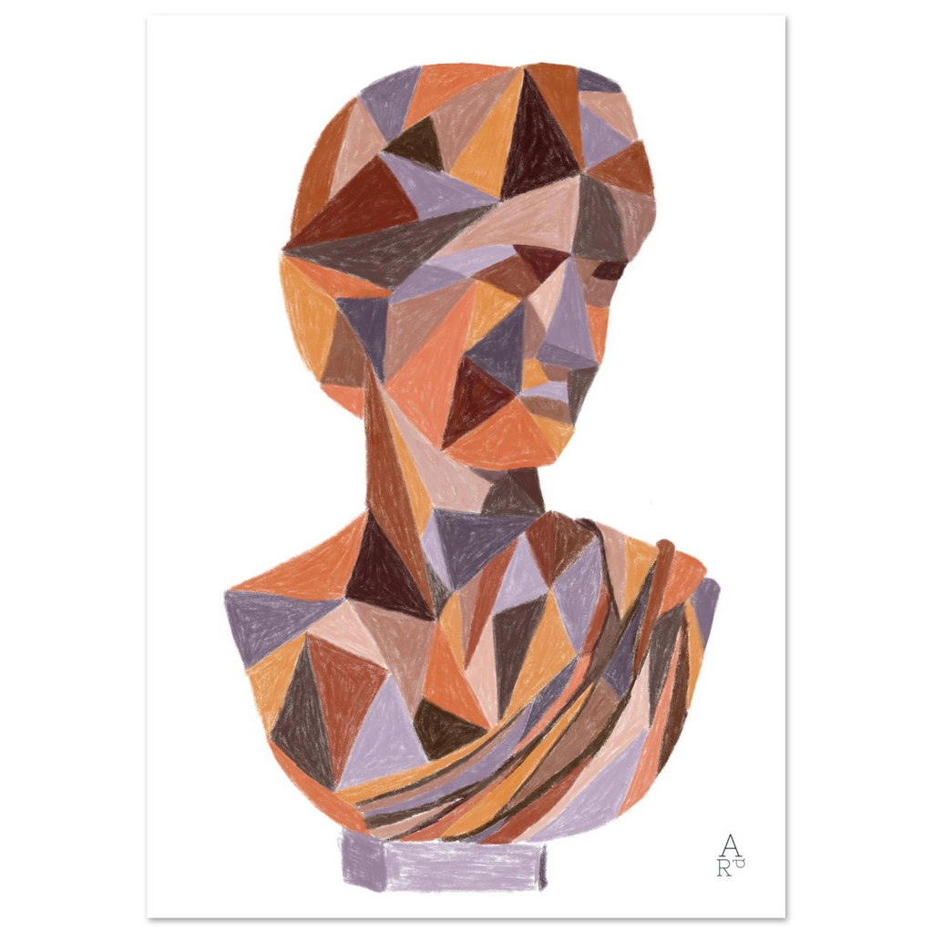 Buste Patchwork N°4, affiche d'art français en situation – ADR Gallery