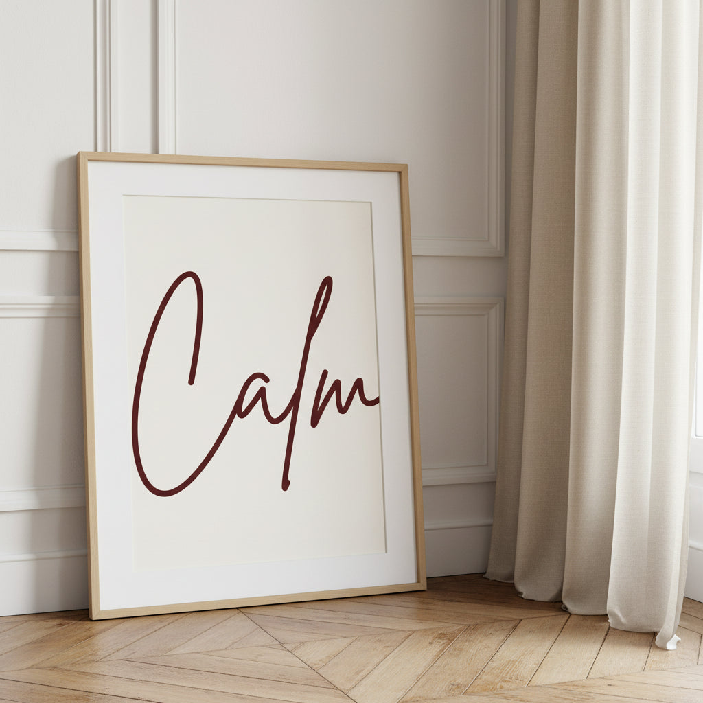 Affiche typographique « Calm » – décoration murale ADR Gallery