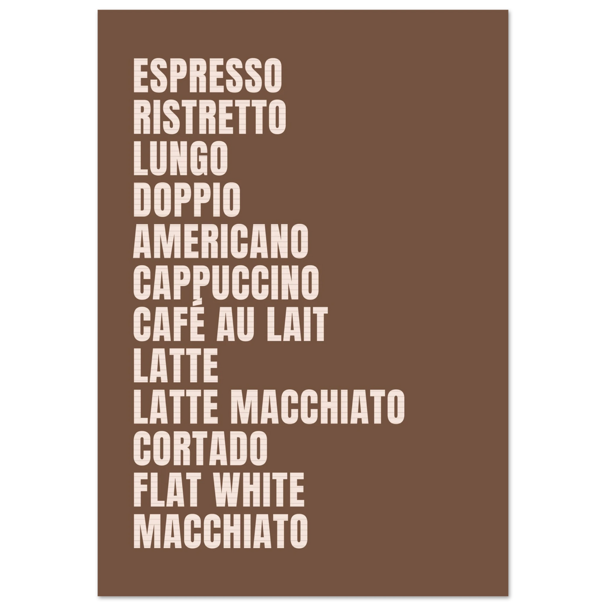 Coffee menu, affiche d’art – ADR Gallery