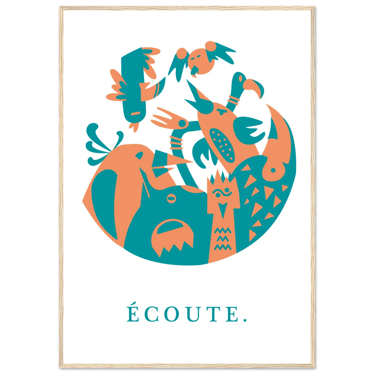 Ecoute, papier poché de Julie Parmentier encadré – visuel 2
