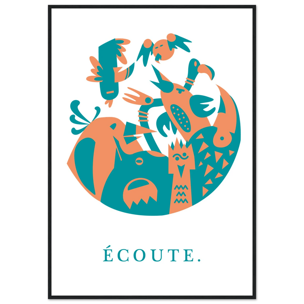 Ecoute, papier poché de Julie Parmentier encadré – visuel 3