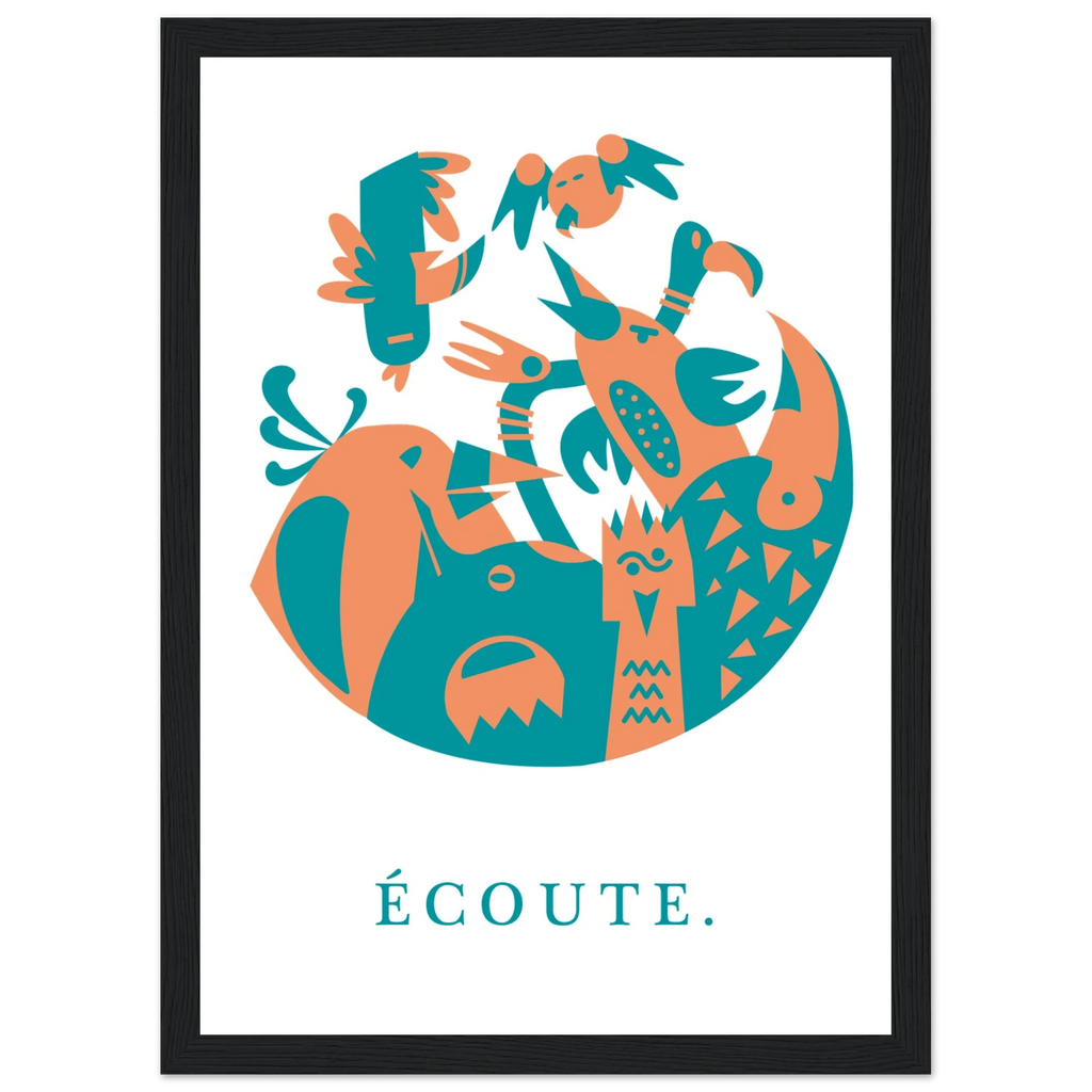 Ecoute, papier poché de Julie Parmentier encadré – visuel 4