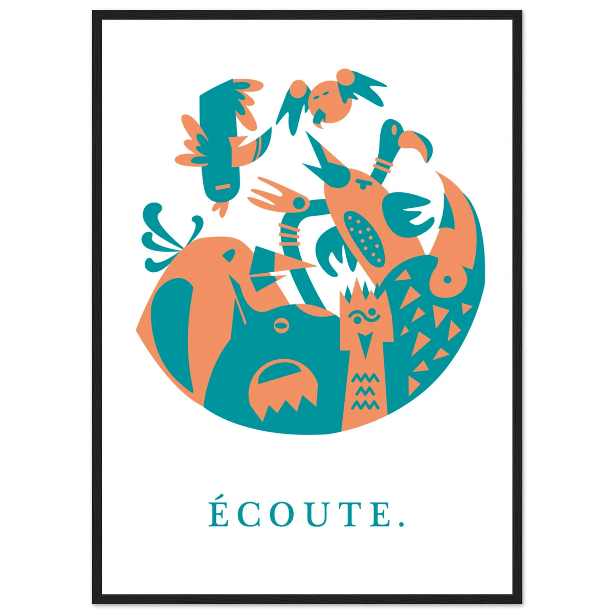 Ecoute, papier poché de Julie Parmentier encadré – visuel 5