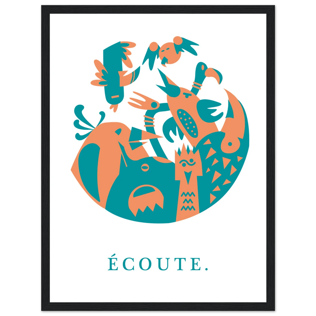 Ecoute, papier poché de Julie Parmentier encadré – visuel 6