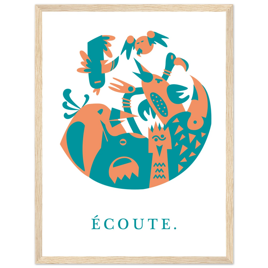Ecoute, papier poché de Julie Parmentier encadré – visuel 7