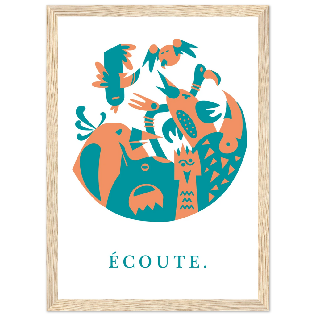 Ecoute, papier poché de Julie Parmentier encadré – visuel 8