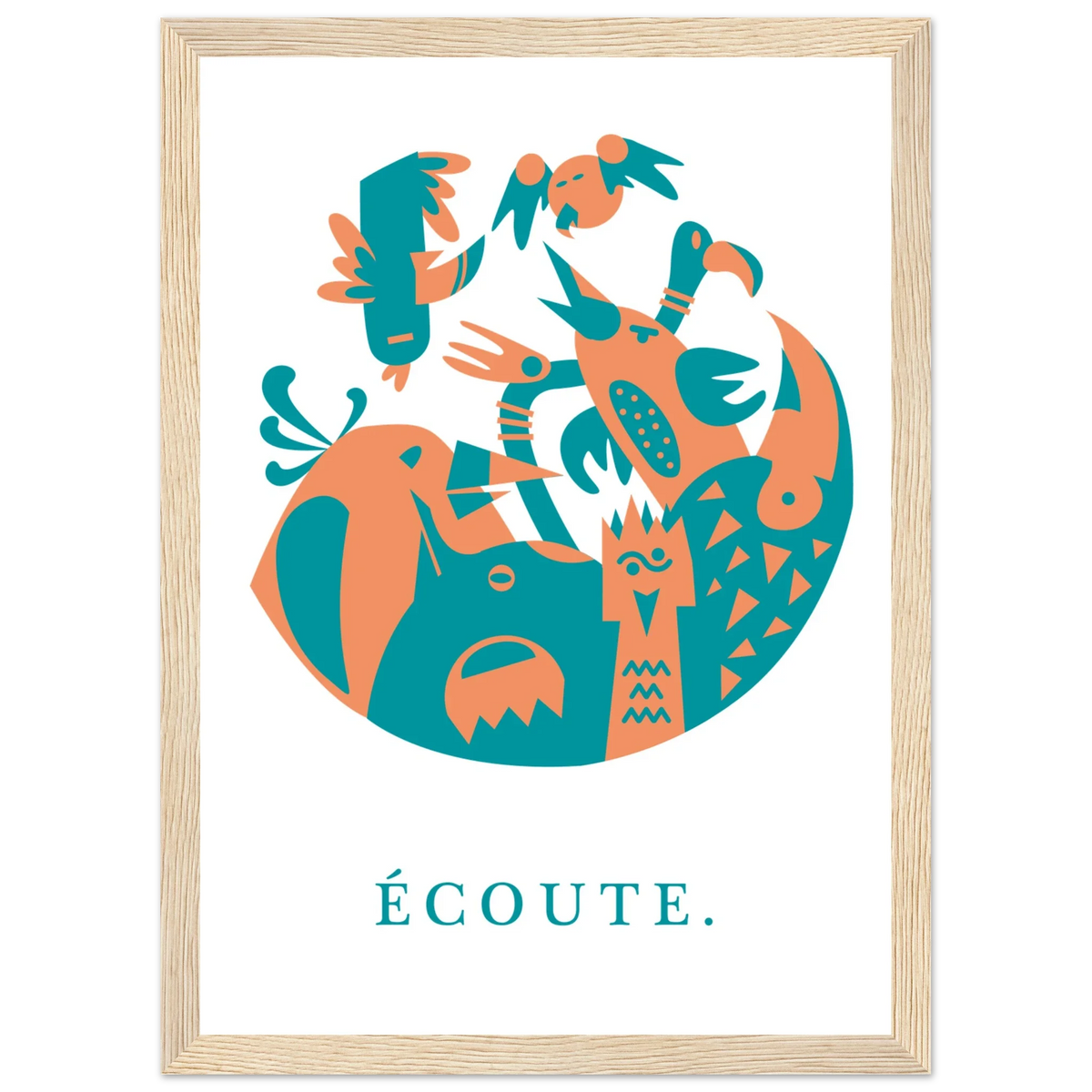 Ecoute, papier poché de Julie Parmentier encadré – visuel 8
