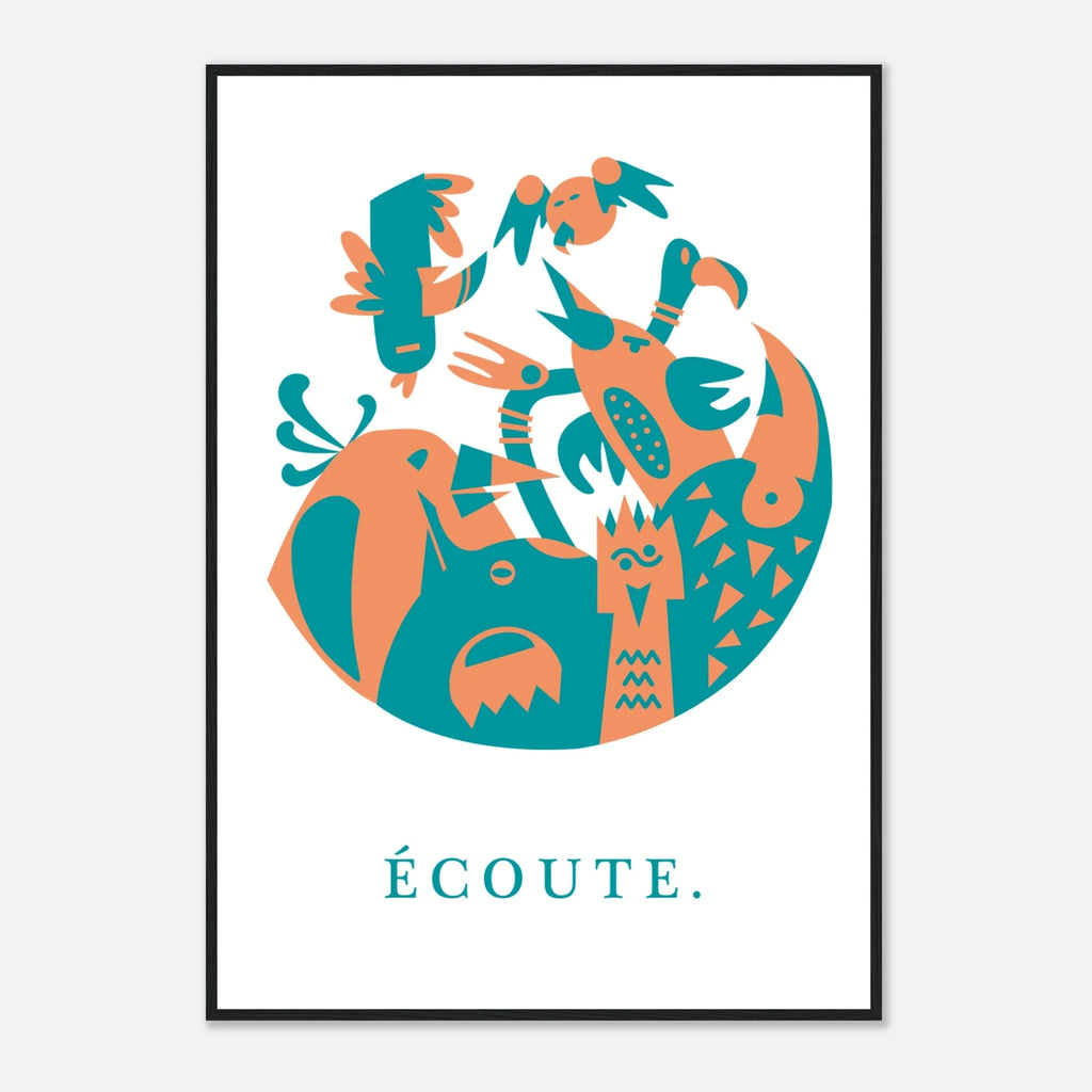 Ecoute, papier poché de Julie Parmentier encadré – visuel 9