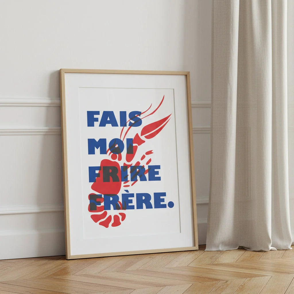 Fais moi frire, illustration en papier poché par Julie Parmentier – affiche d’art