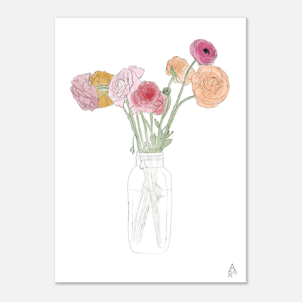 Affiche non encadrée Flower bouquet, fleurs à l'aquarelle d'Aude de Riberolles