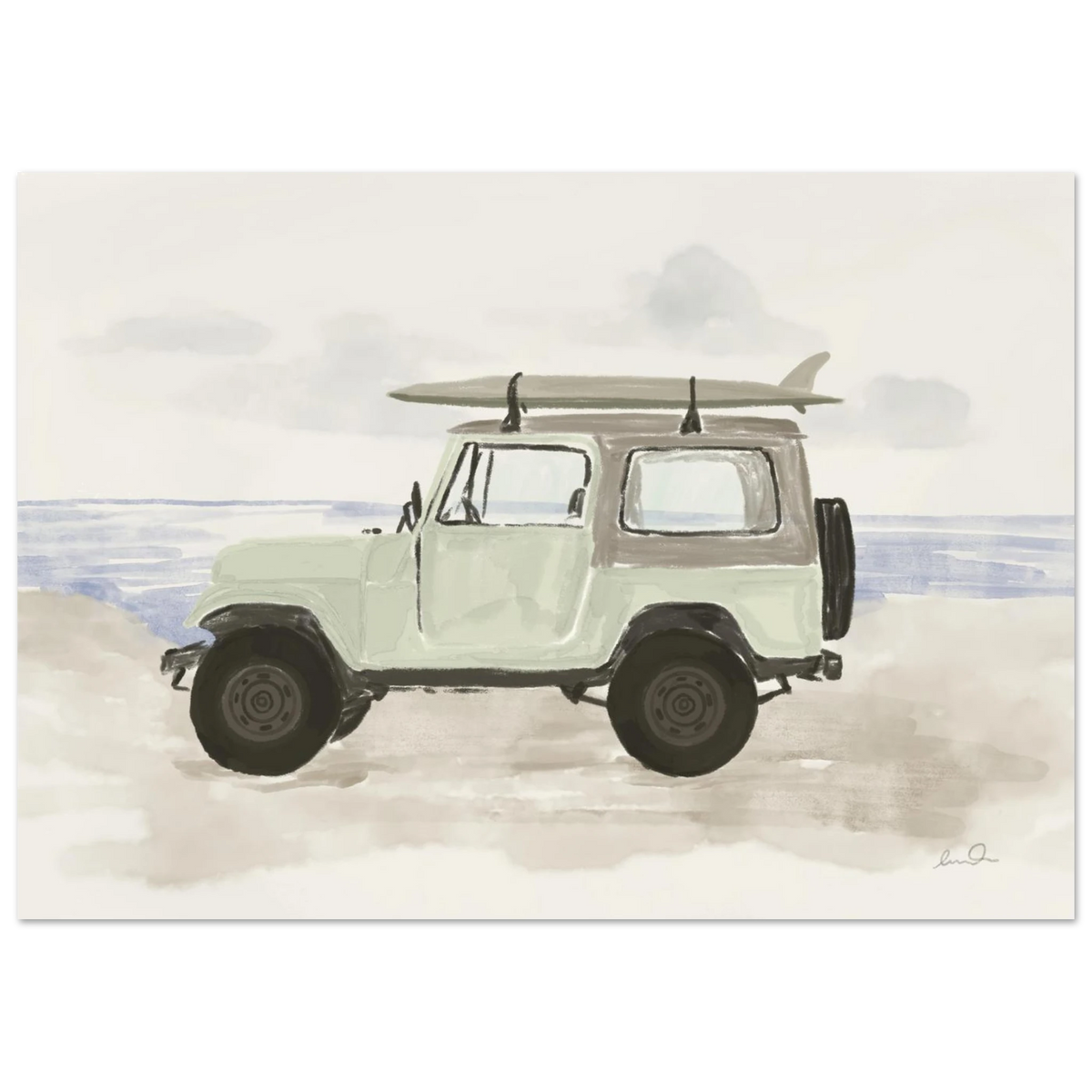 Jeep & surf, affiche illustrée d'Émilie J. Ouellet – visuel 3