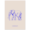L'éléphant, version bleu électrique, affiche illustrée au crayon par Aude de Riberolles – visuel 6