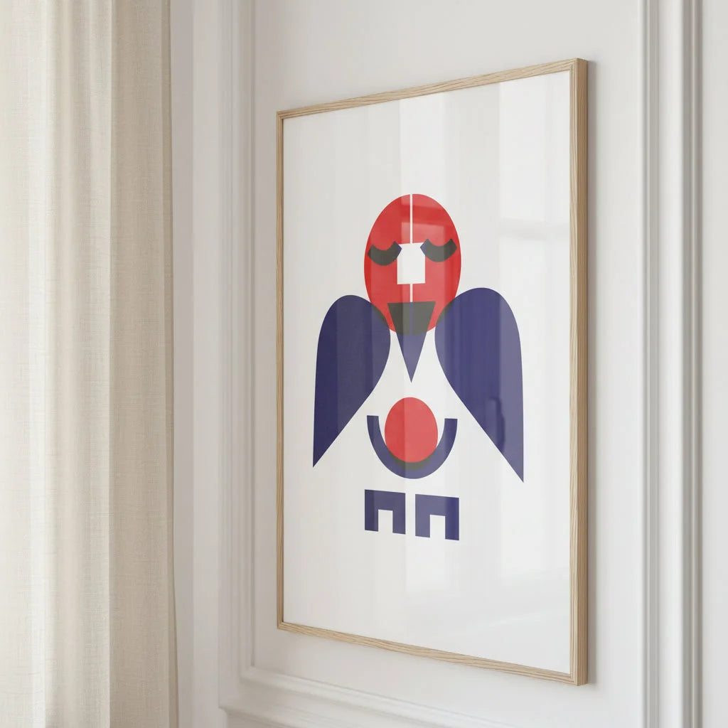 l'Endormi, illustration en papier poché par Julie Parmentier – affiche encadrée