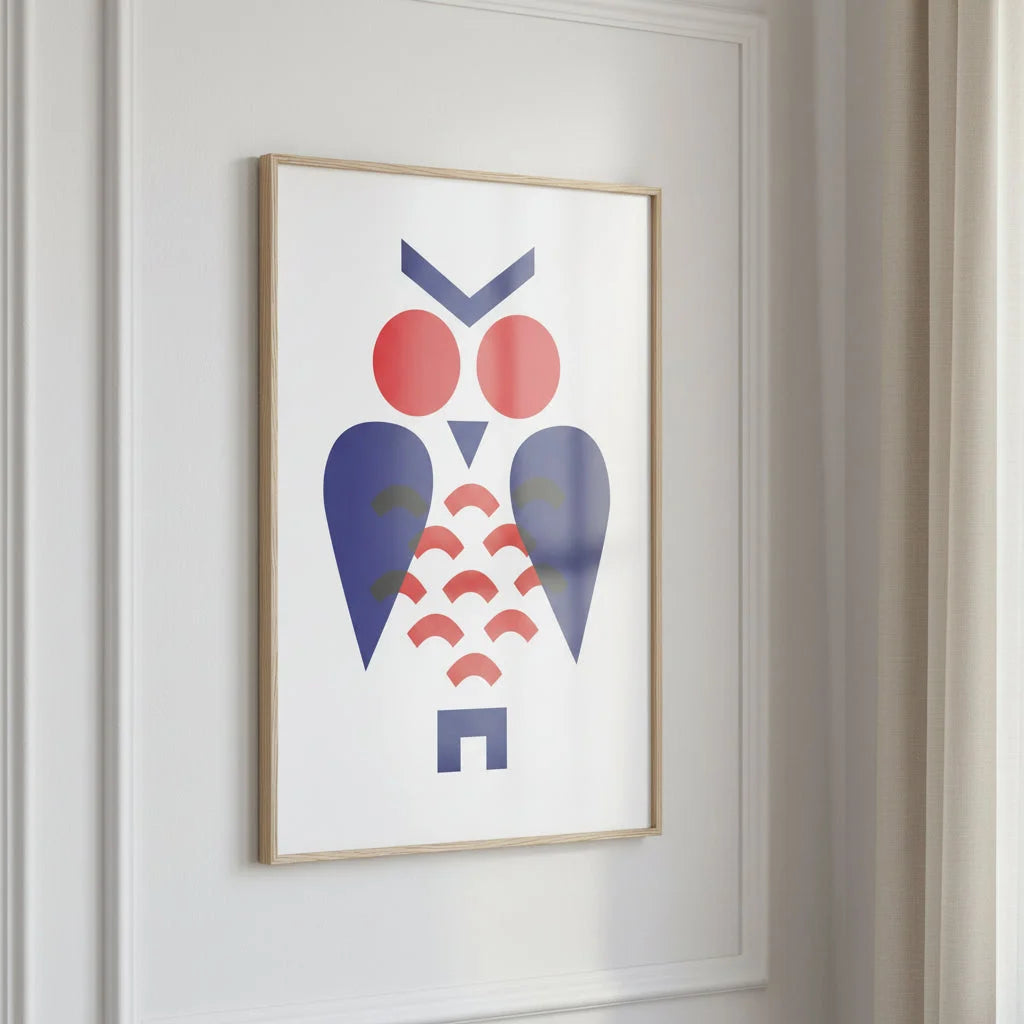 l'Observateur, illustration en papier poché par Julie Parmentier – affiche encadrée