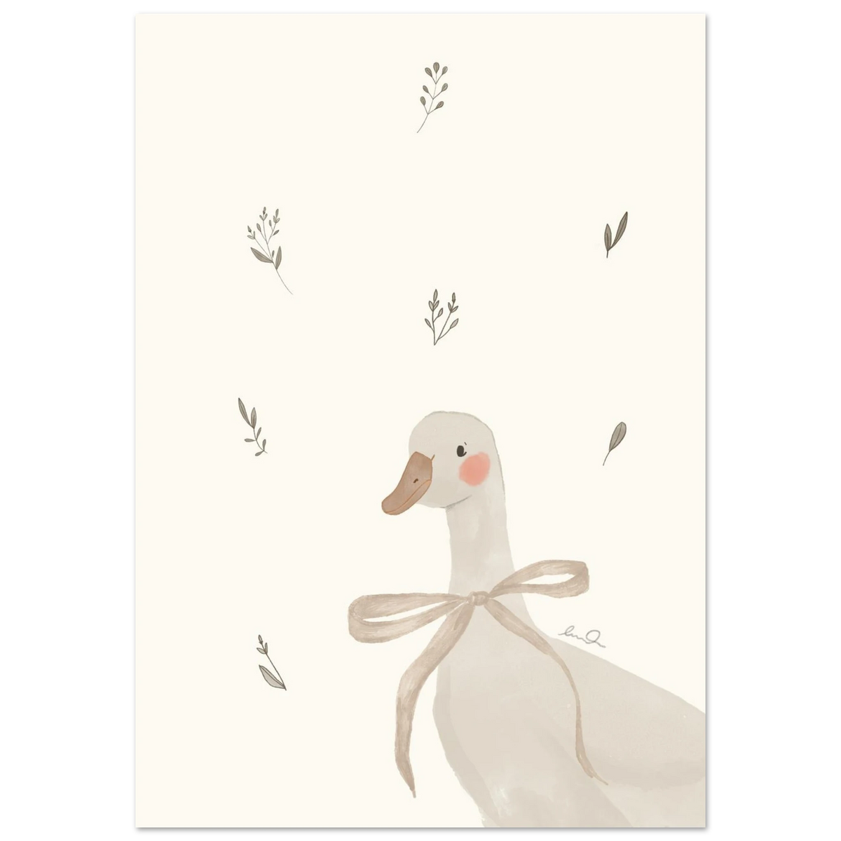 L'oie, illustration d'Émilie J. Ouellet – affiche d’art