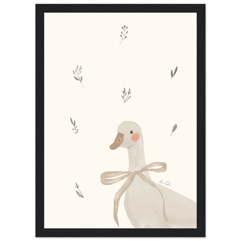 L'oie, affiche illustrée d'Émilie J. Ouellet encadrée – visuel 4
