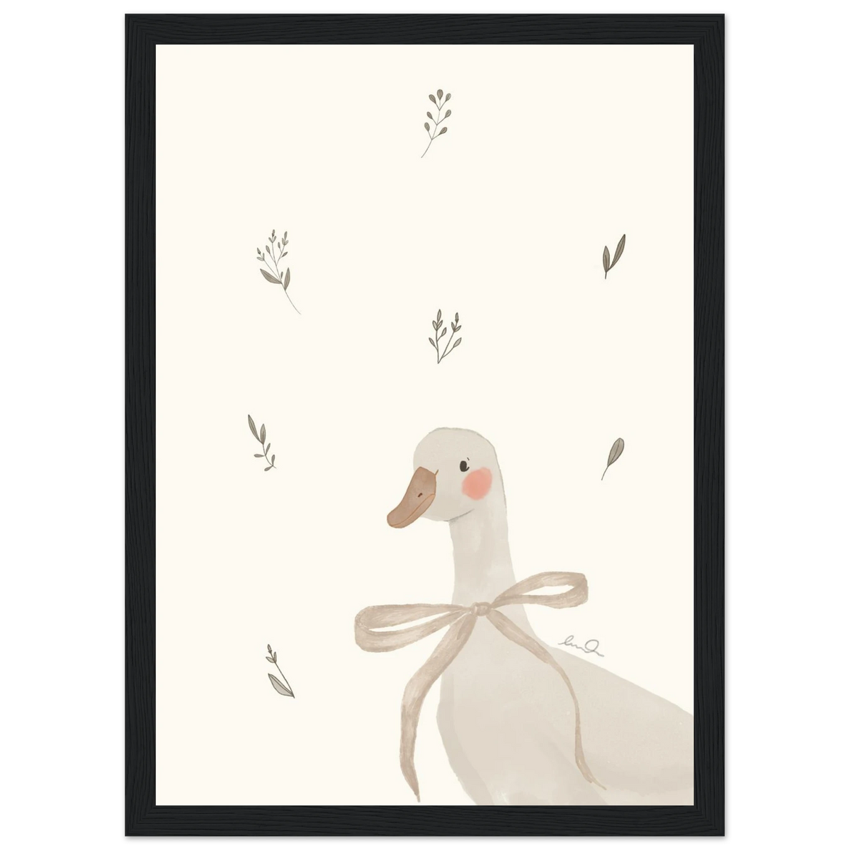 L'oie, affiche illustrée d'Émilie J. Ouellet encadrée – visuel 4