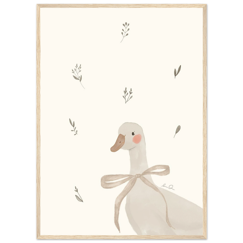 L'oie, illustration d'Émilie J. Ouellet – affiche encadrée