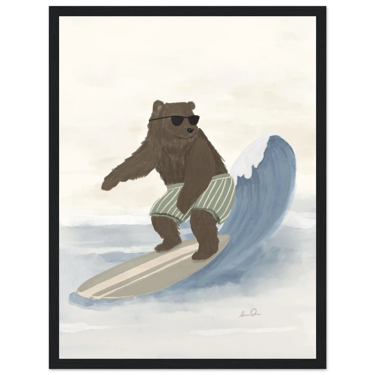 L'ours surfeur, affiche illustrée d'Émilie J. Ouellet encadrée – visuel 10