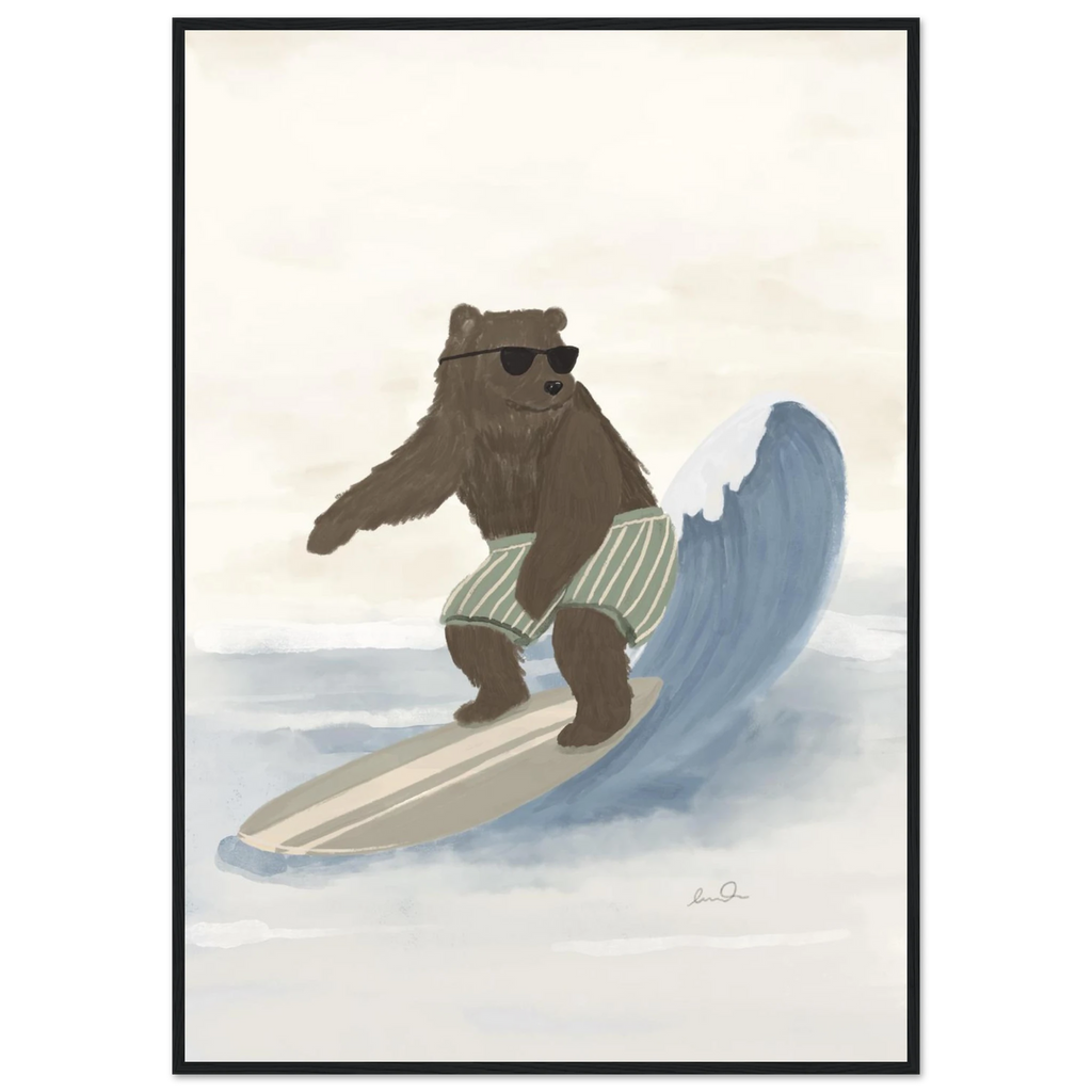 L'ours surfeur, affiche illustrée d'Émilie J. Ouellet encadrée – visuel 11