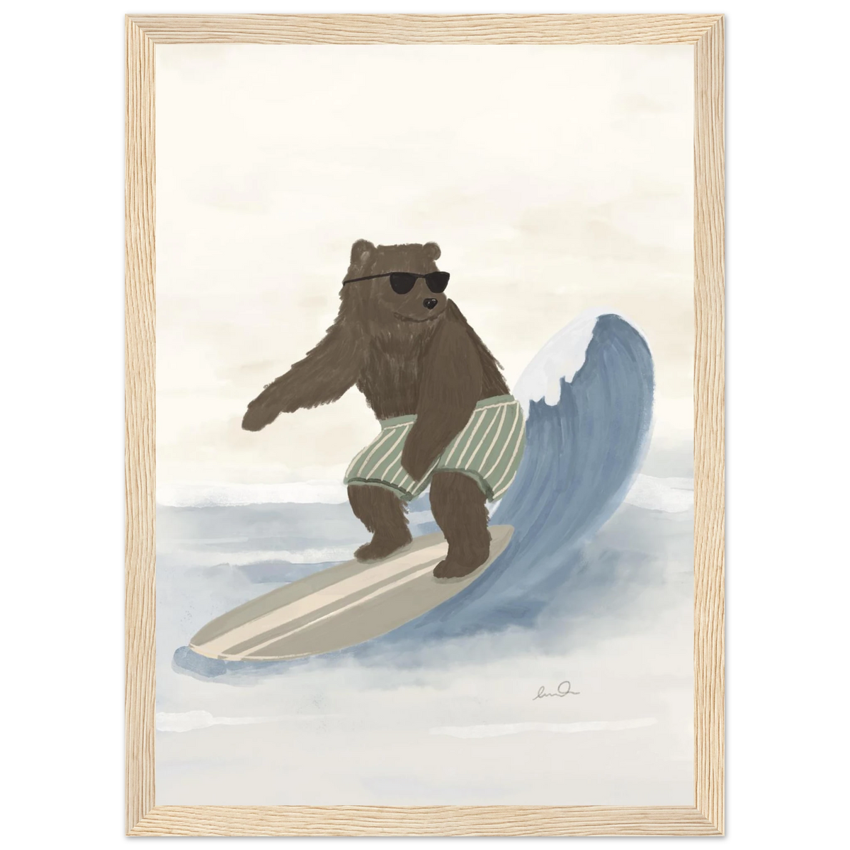 L'ours surfeur, affiche illustrée d'Émilie J. Ouellet encadrée – visuel 12