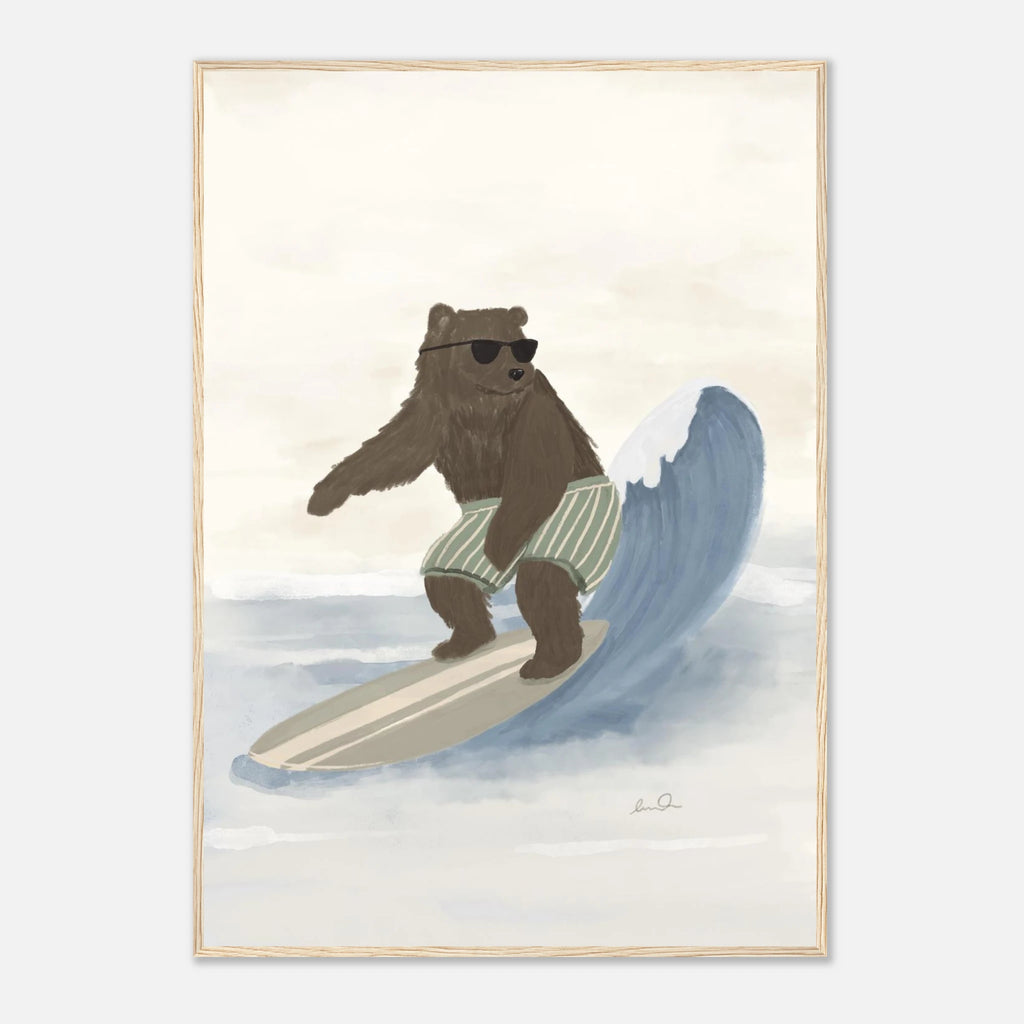 L'ours surfeur, affiche illustrée d'Émilie J. Ouellet encadrée – visuel 13