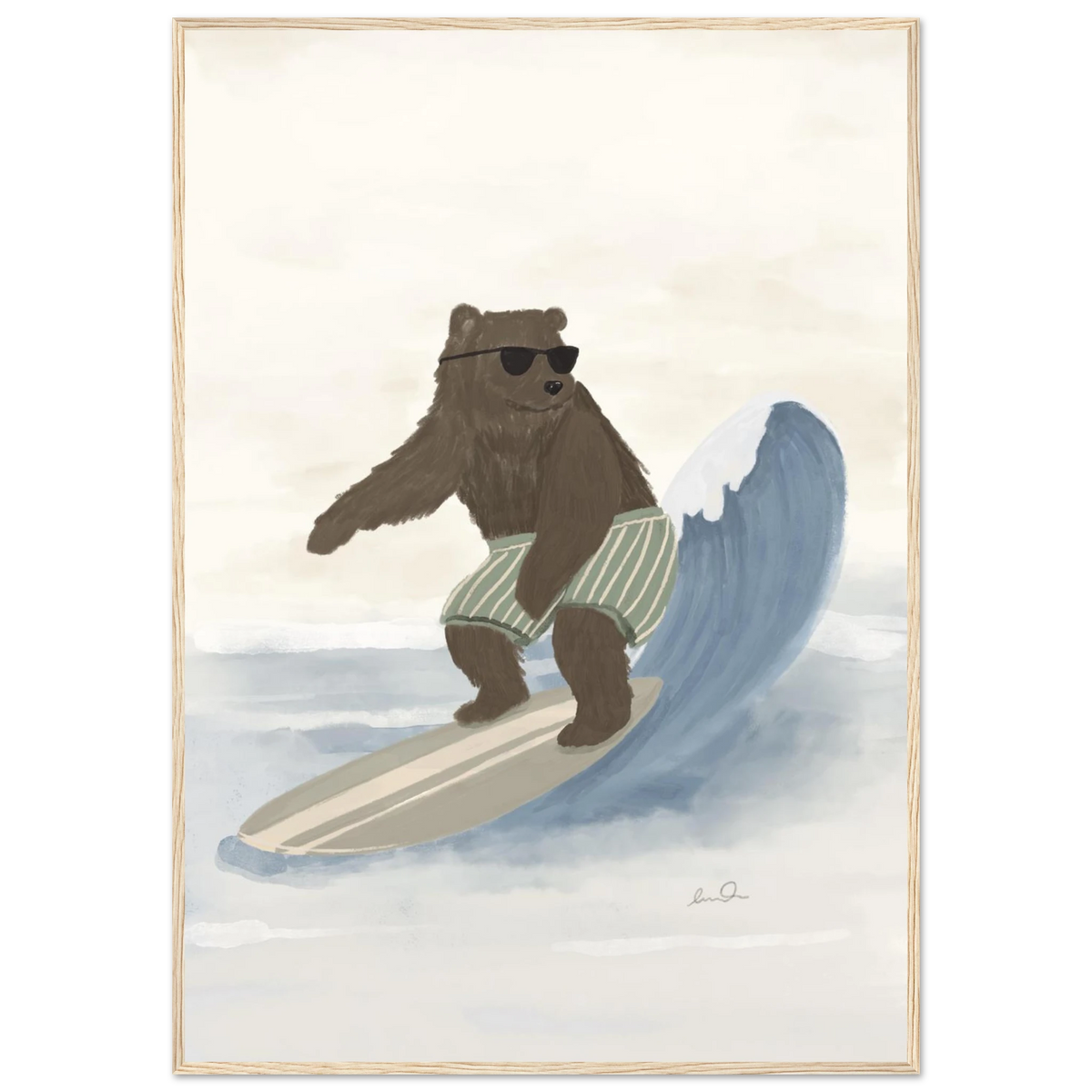 L'ours surfeur, affiche illustrée d'Émilie J. Ouellet encadrée – visuel 5
