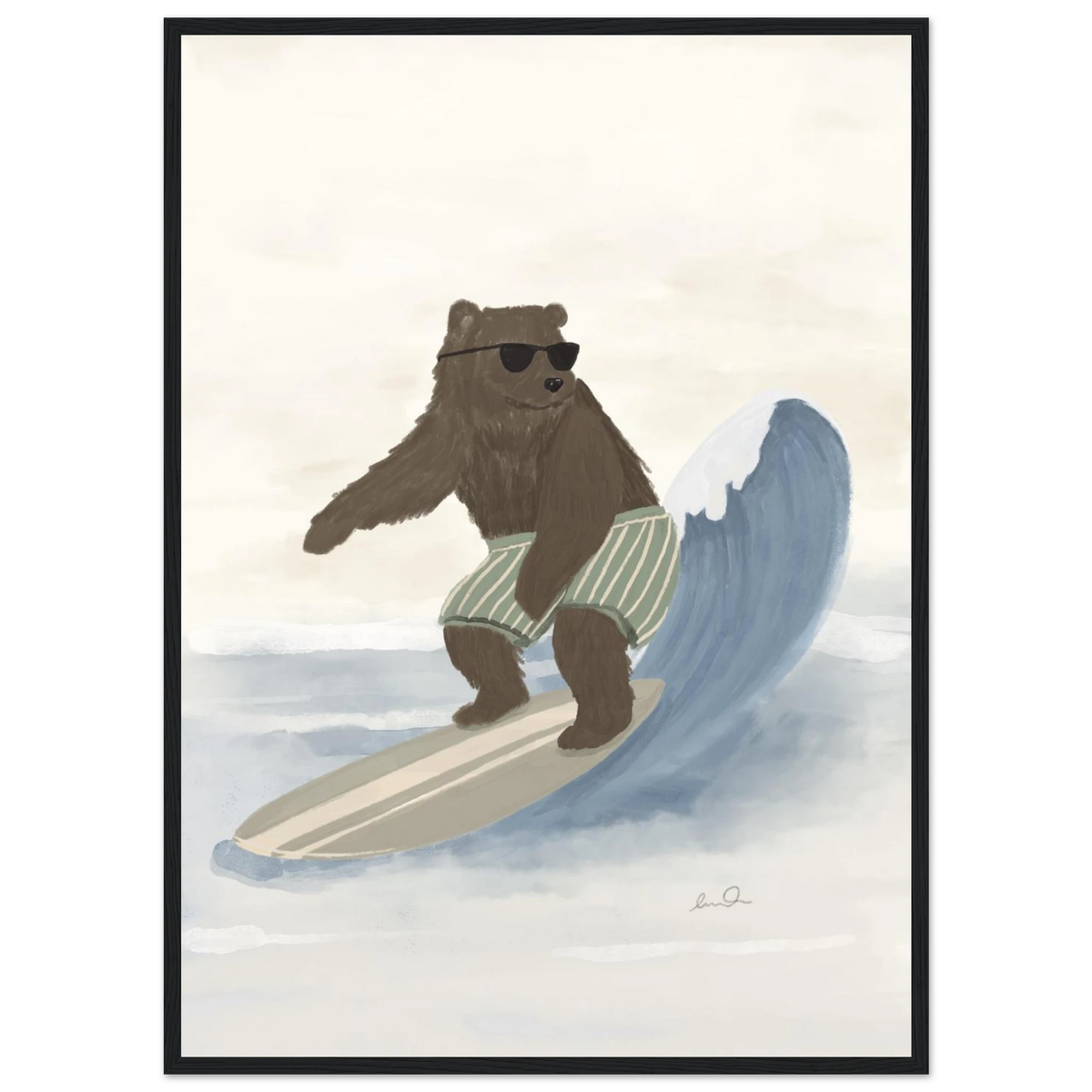 L'ours surfeur, affiche illustrée d'Émilie J. Ouellet encadrée – visuel 6