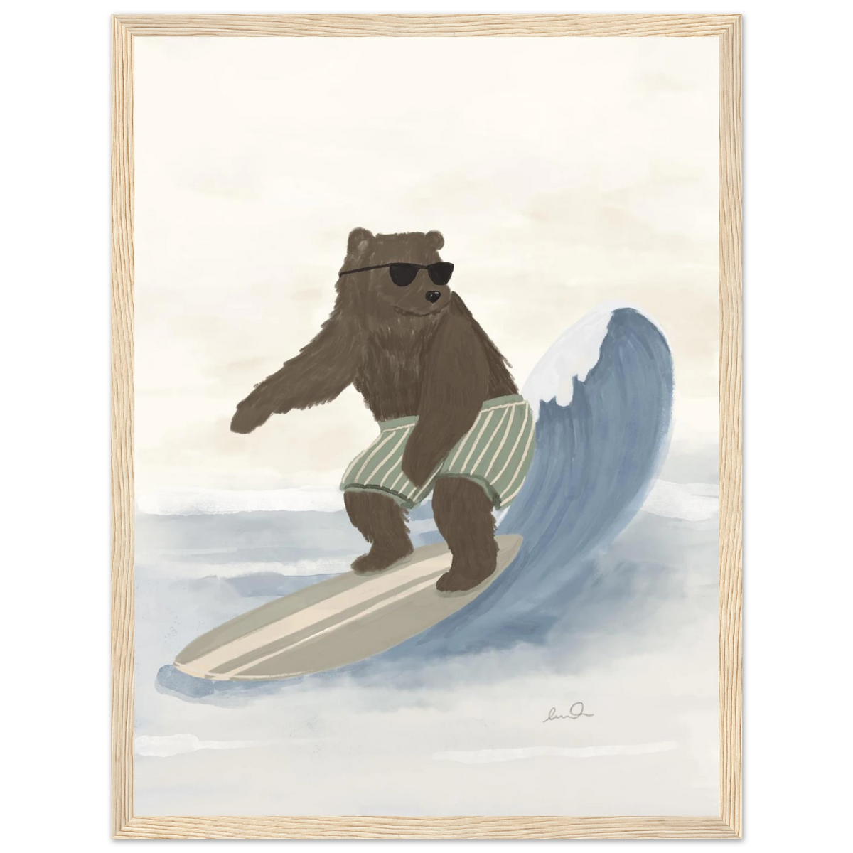L'ours surfeur, affiche illustrée d'Émilie J. Ouellet encadrée – visuel 8
