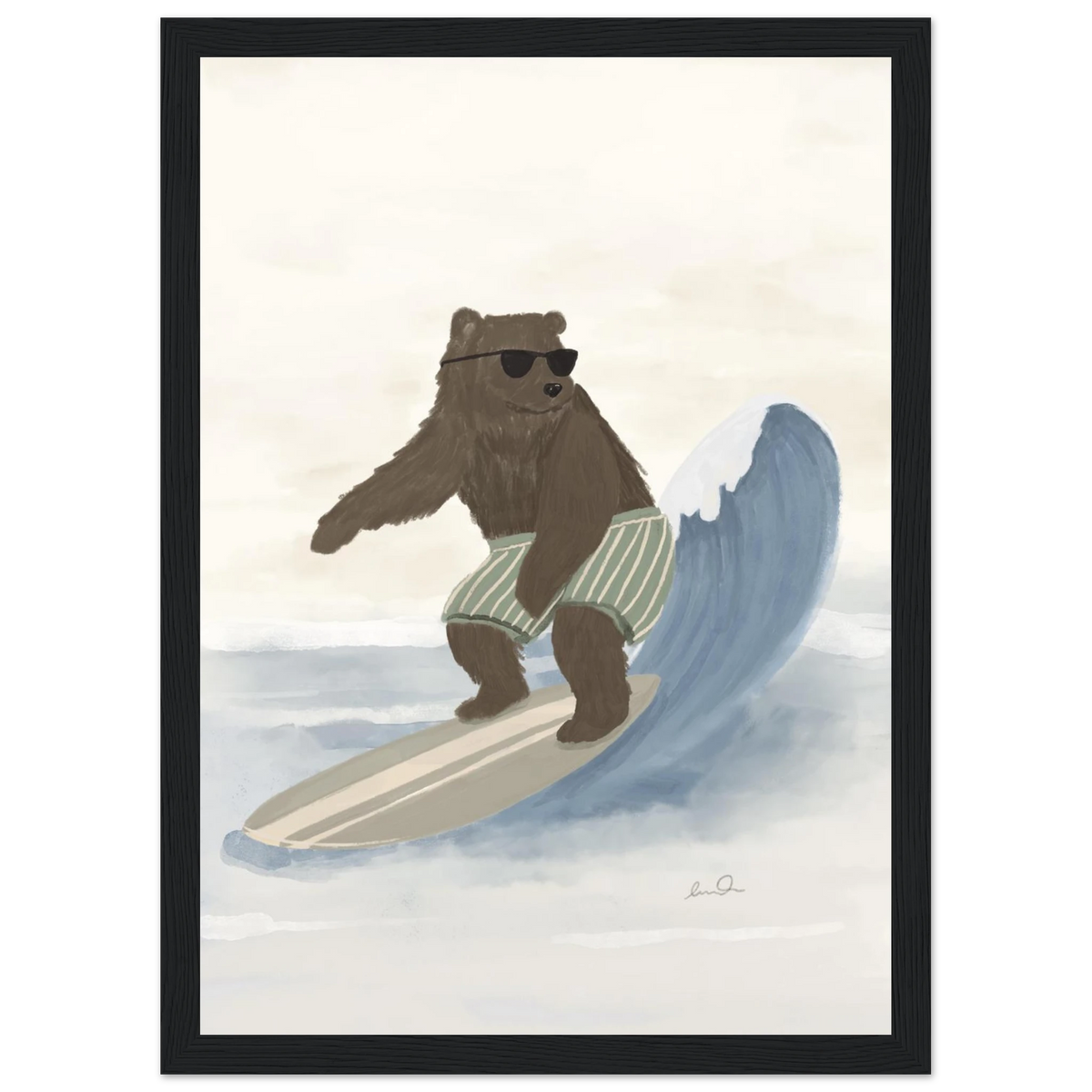 L'ours surfeur, affiche illustrée d'Émilie J. Ouellet encadrée – visuel 9