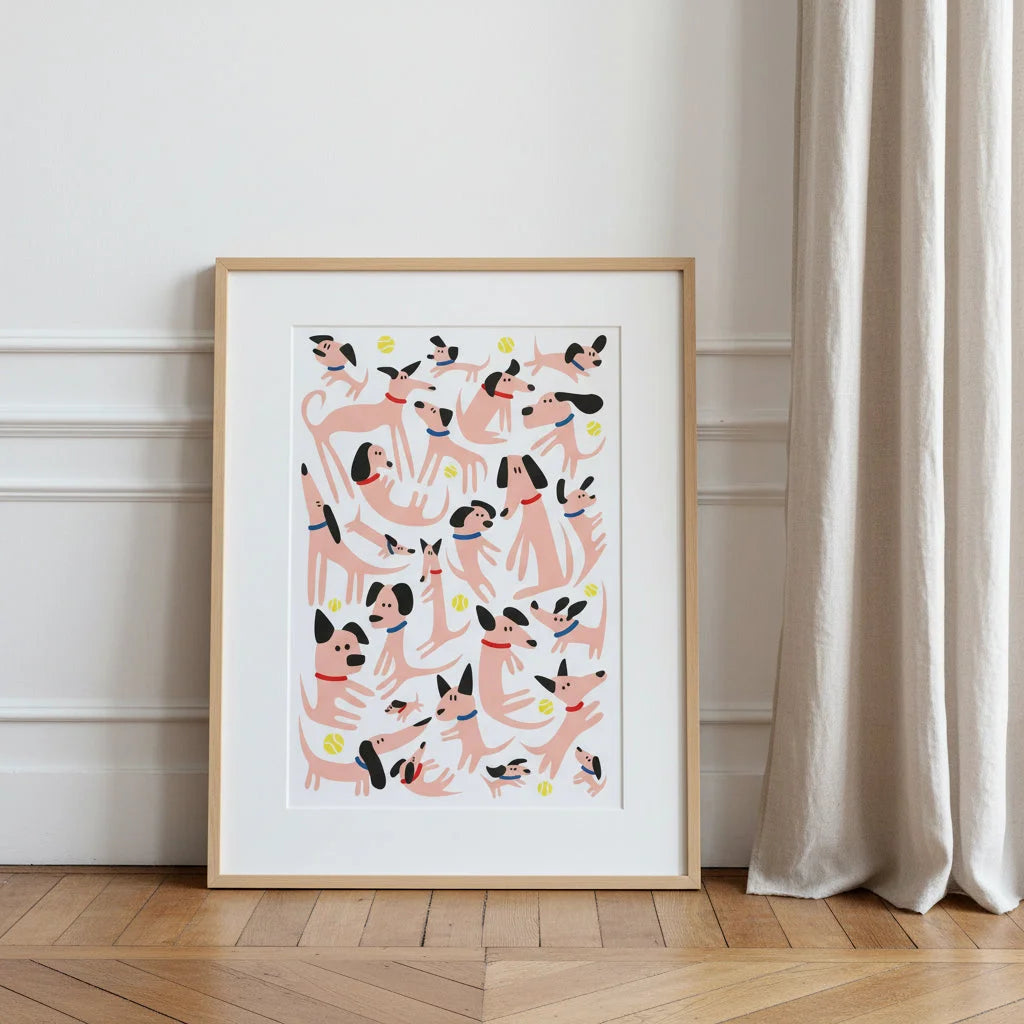 La balle, illustration en papier poché par Julie Parmentier – affiche d’art