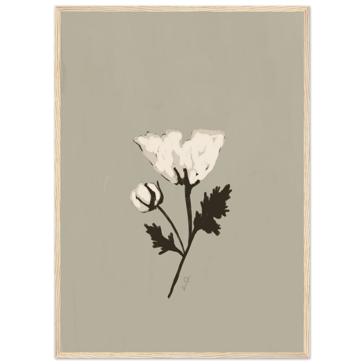 La fleur blanche, affiche illustrée d'Émilie J. Ouellet encadrée – visuel 10