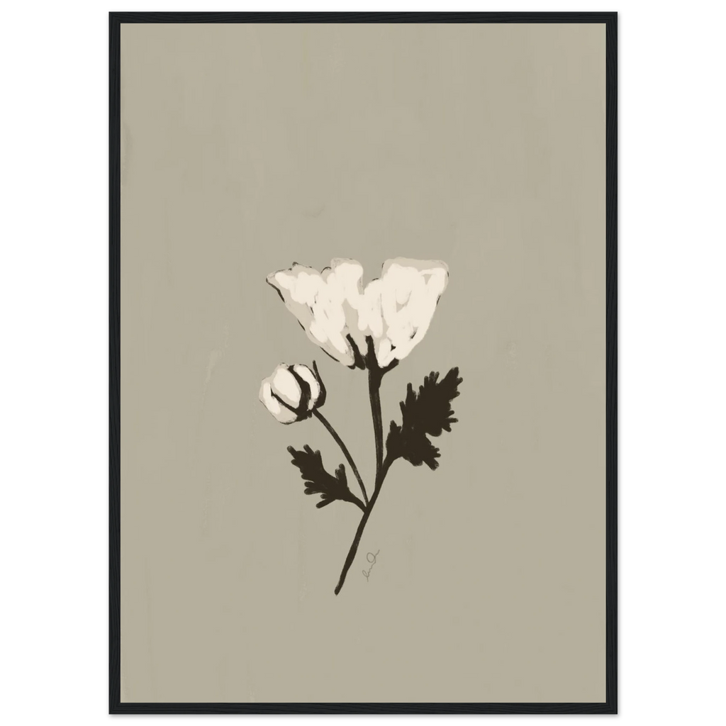 La fleur blanche, affiche illustrée d'Émilie J. Ouellet encadrée – visuel 3