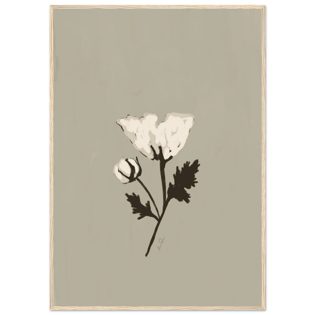 La fleur blanche, affiche illustrée d'Émilie J. Ouellet encadrée – visuel 4