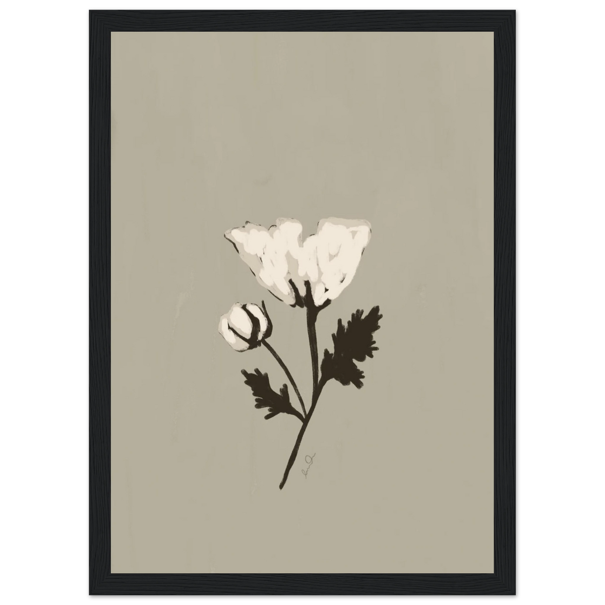 La fleur blanche, affiche illustrée d'Émilie J. Ouellet encadrée – visuel 6
