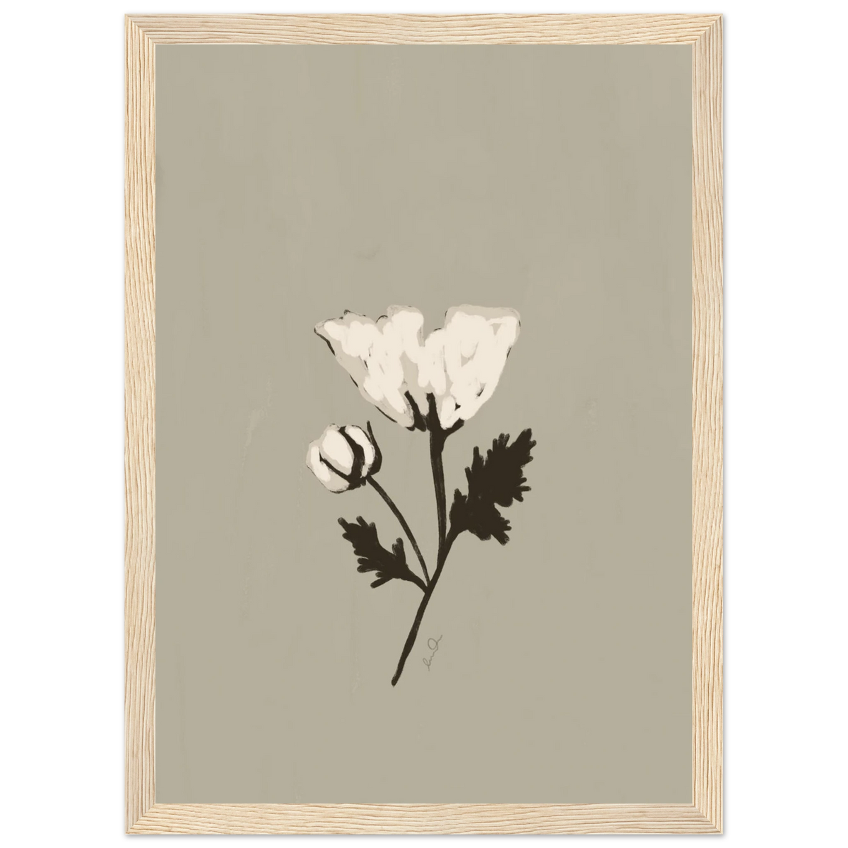 La fleur blanche, affiche illustrée d'Émilie J. Ouellet encadrée – visuel 7