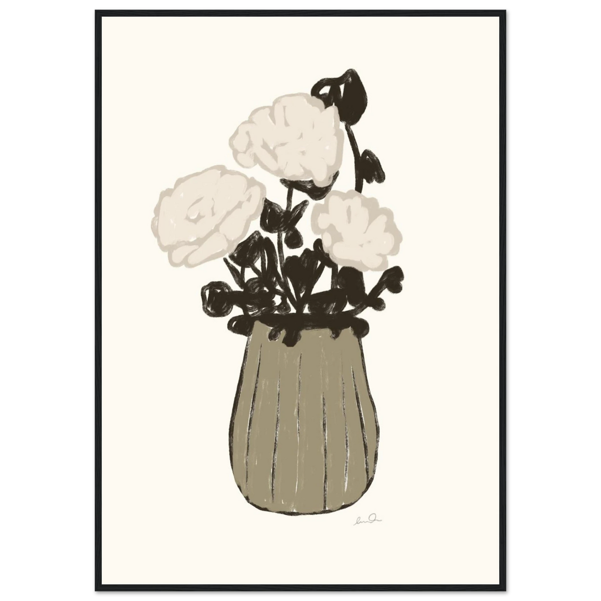 Le bouquet, affiche illustrée d'Émilie J. Ouellet encadrée – visuel 2
