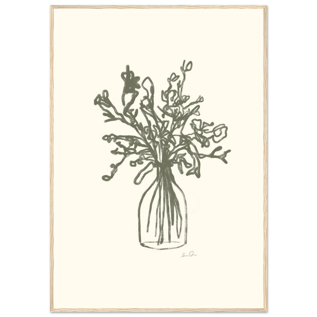 Le bouquet, affiche illustrée d'Émilie J. Ouellet encadrée – visuel 2
