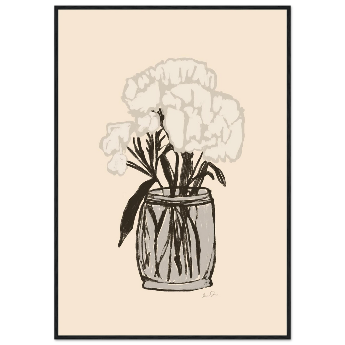 Le bouquet, affiche illustrée d'Émilie J. Ouellet encadrée – visuel 3