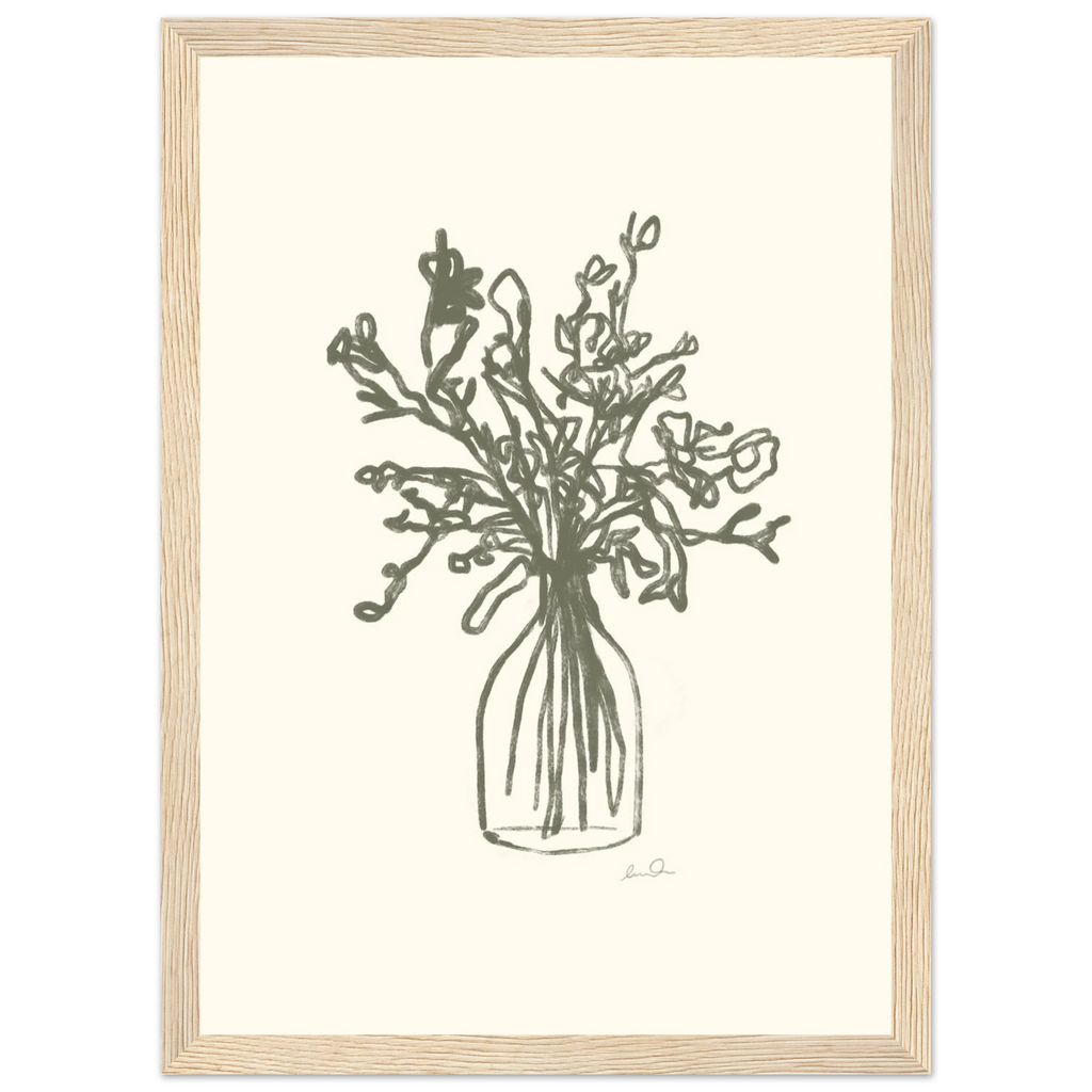 Le bouquet, affiche illustrée d'Émilie J. Ouellet encadrée – visuel 4