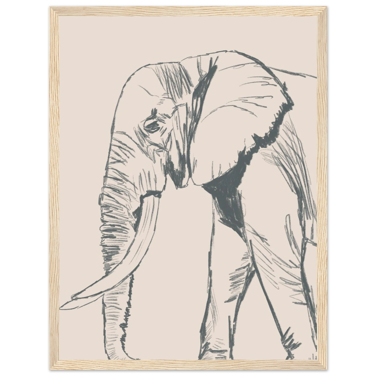 Le grand éléphant version couleur, affiche murale chic et intemporelle