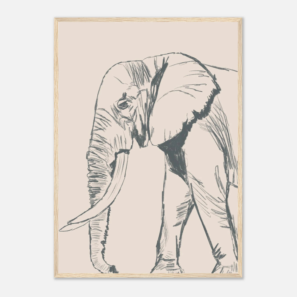 Le grand éléphant version couleur, éléphant détaillé au trait fin