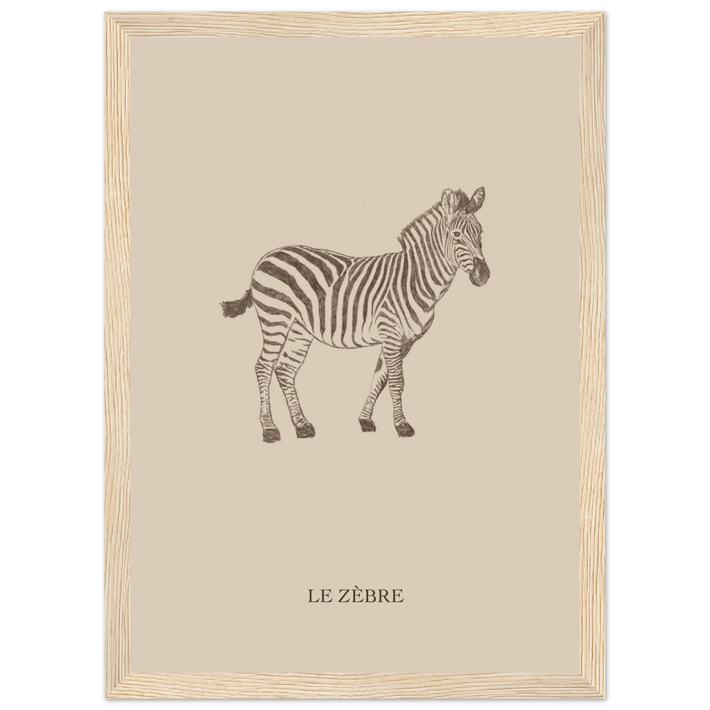 Le zèbre version marron, affiche encadrée – visuel 2, Aude de Riberolles