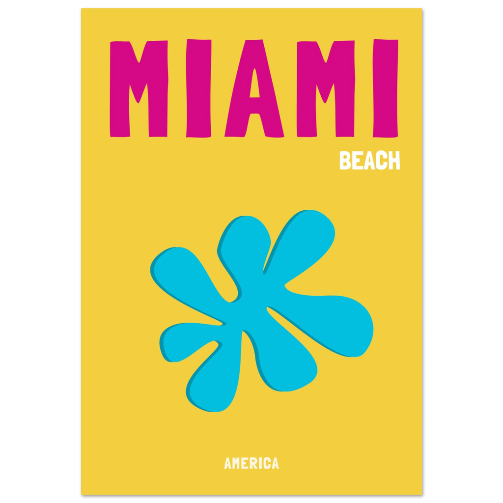 Affiche graphique Miami Beach, destination soleil et voyage – ADR Gallery
