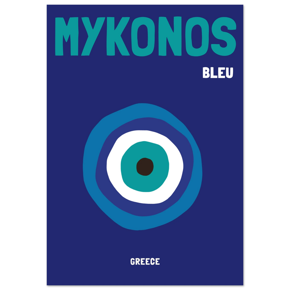 Affiche Mykonos Bleu, décoration murale voyage – visuel 2