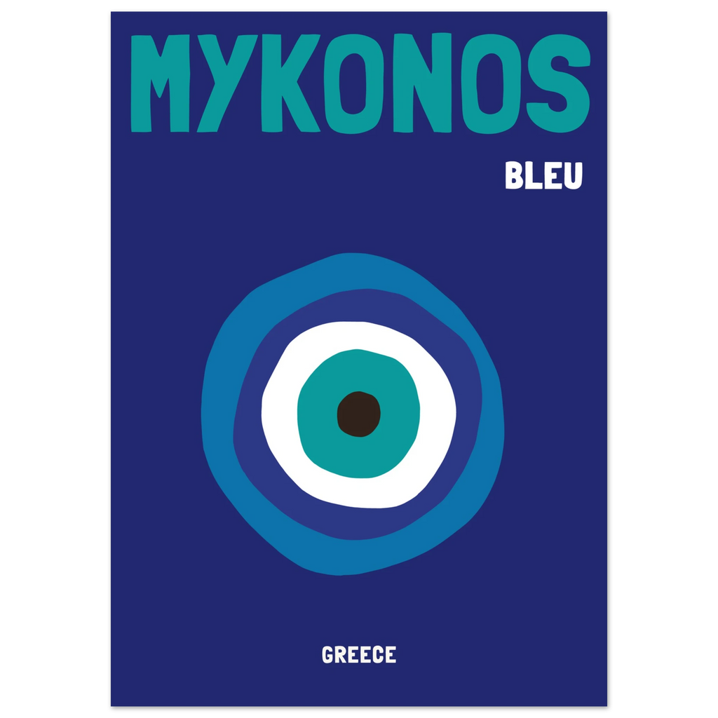 Affiche Mykonos Bleu, décoration murale voyage – visuel 5