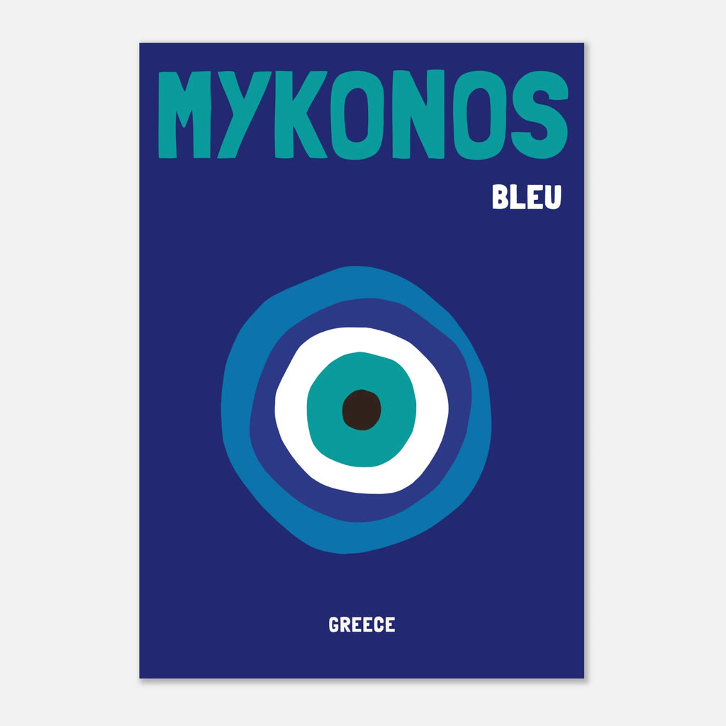 Affiche Mykonos Bleu, décoration murale voyage – visuel 6