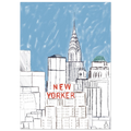 New Yorker building, gratte-ciel de New York au trait fin par Aude de Riberolles – affiche non encadrée